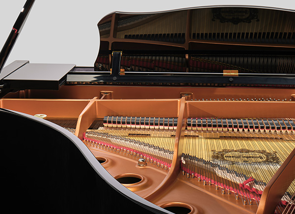 Adjustable sliding music desk on the Yamaha GC Series grand piano