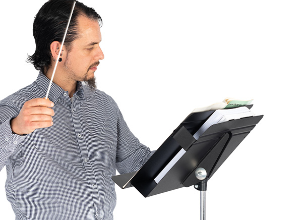 Person conducting behind the Director stand