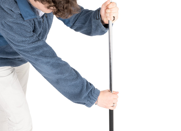 Man in front of the microphone stand