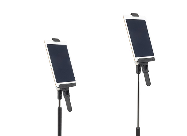 Two stands side by side showing off the various heights available